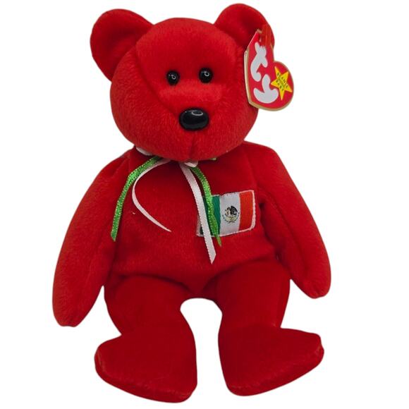Ty Osito Teddy Bear Mexico Retired Beanie Baby Stuffed Animal Plush Toy 6" - Picture 1 of 8